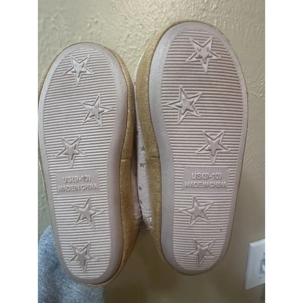 Juicy Couture Faux Fur Glitter Slippers | Size 9/10 Pink Lil‎ Tulare